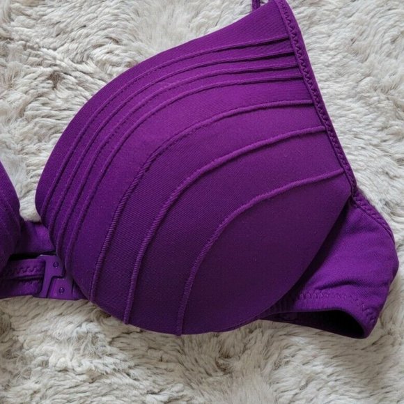 NWT Studio La Perla Padded Underwire Strap Push Up Bikini Top Purple 10 - Picture 2 of 5
